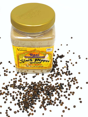 Rani Black Pepper Fine Powder 80 Mesh 16oz (1lb) - All Natural, Vegan, Gluten Friendly, NON-GMO, Kosher, Product of Vietnam