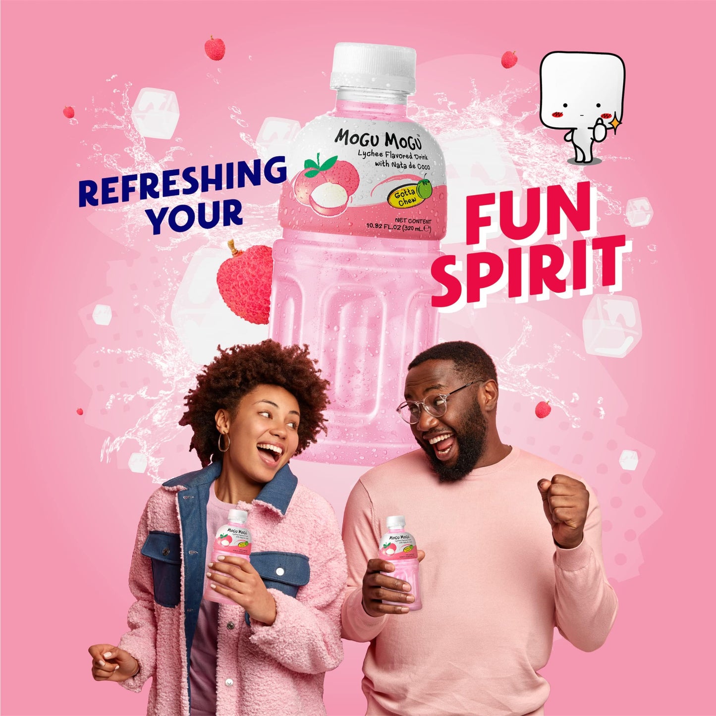 Mogu Mogu Fruit Juice Lychee Juice (6 Packs) Delicious Fruit Juice For Kids. Kids Juice With Nata De Coco, Coconut Jelly. Juices