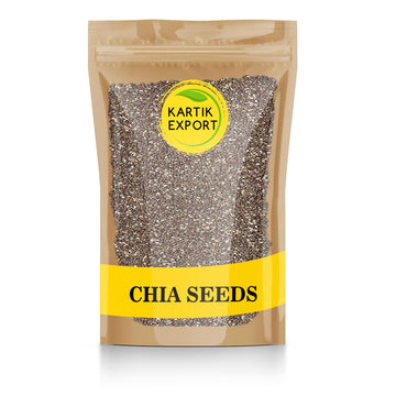 Kartik Export Black Chia Seeds 1Kg | Chia Seeds For Eating With Omega 3, Zinc And Fiber, Calcium Rich Seed For Weight Lose Manag