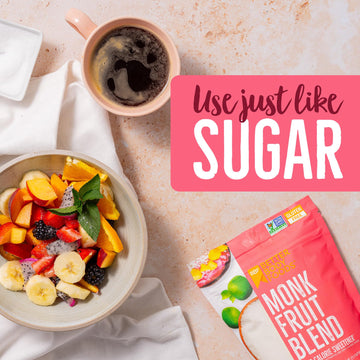 BetterBody Foods Monk Fruit Sweetener Blend, Raw Cane Sugar Substitute, Zero Calorie, Keto Diet Friendly, Zero Net Carbs, Zero G