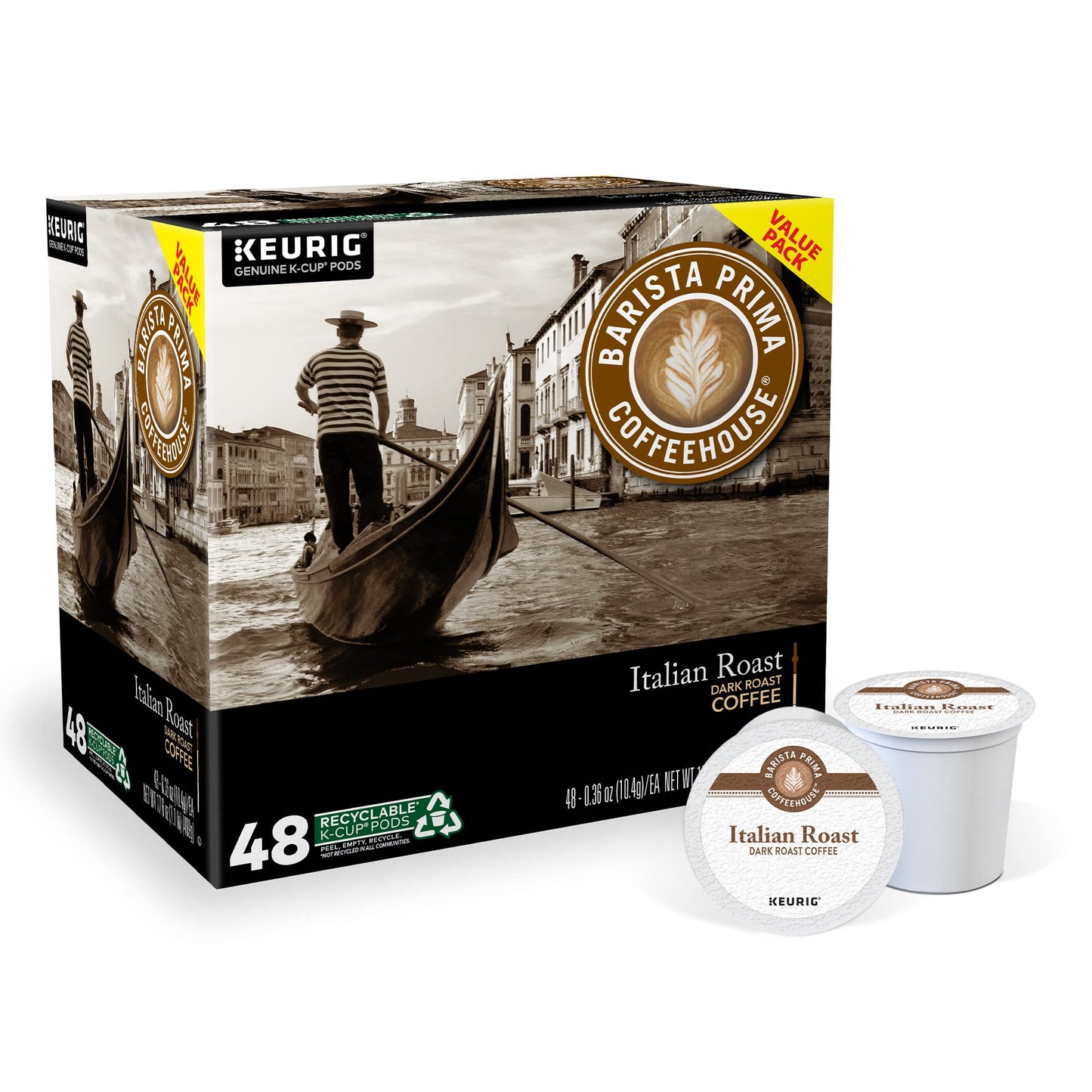 Barista Prima Coffeehouse Italian Roast, Keurig Single Serve K-Cup Pods, Dark Roast Coffee, 48 Count
