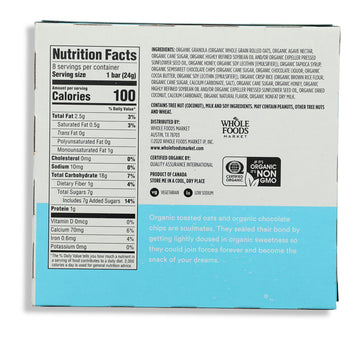 365 by Whole Foods Market Organic Chocolate Chip Chewy Granola Bars, 8 Count, Brown