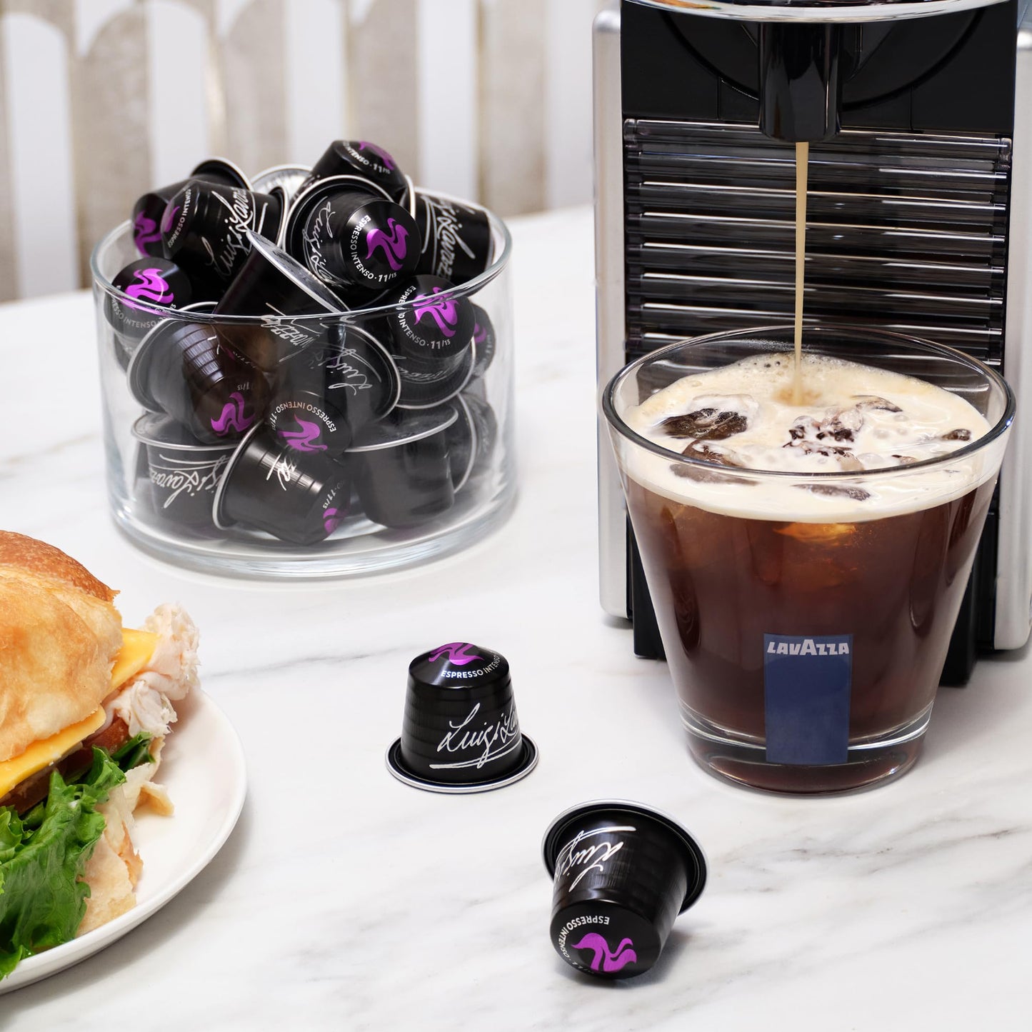 Lavazza Espresso Maestro Intenso Aluminum Capsules Compatible with Nespresso* Original Machines Medium-Dark Espresso Roast Arabica and Robusta (120 Capsules)