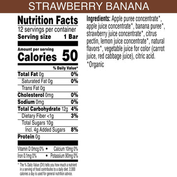 Pure Organic Layered Fruit Bars, Strawberry Banana, Gluten Free, Vegan Fruit Snacks (2 Boxes, 24 Bars)