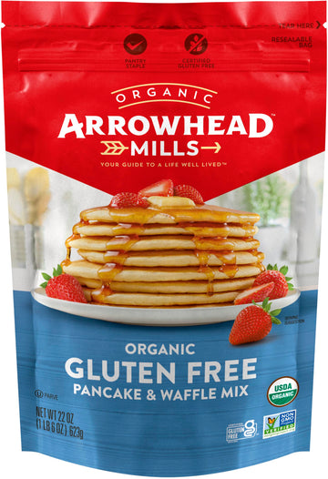 Arrowhead Mills Gluten Free Pancake & Waffle Mix, Organic, 22 Ounce Bag (Pack Of 6)