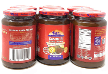 Rani Kashmiri Mango Chutney (Indian Preserve) 36Oz (2.2Lbs) 1Kg Glass Jar, Ready To Eat, Vegan, Pack Of 5+1 Free ~ Gluten Free,