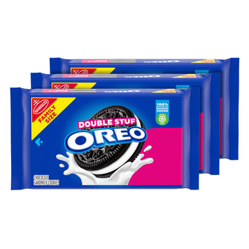 Oreo Double Stuf Chocolate Sandwich Cookies, Family Size, 3 Packs
