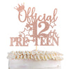 YCTHUNFISH 12th Birthday Cake Topper Glitter Cheers to 12 Years Old, Rose Gold, 6.1x8.6 inches