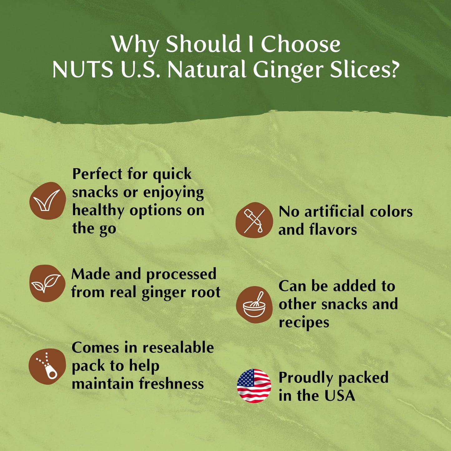 Nuts U.S. - Dried Crystallized Ginger Slices | All Natural And Non Gmo | No Artificial Colors Or Ingredients | Sugar Coated Chewy Flavor | Packed In Resealable Bag!!! (Unsulfured 2 Lbs)