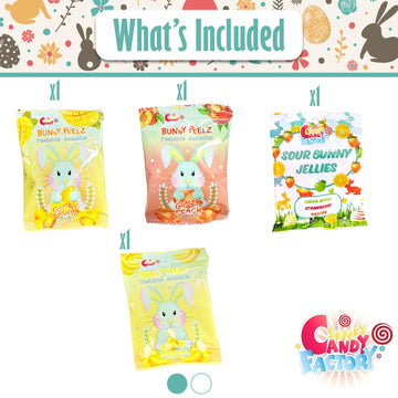 Easter Snack Yellow Box (42 Count) Filled With Snacks, Cookies, Peelable Gummies, Marshmallow Gummies, Bunny And More, Great Pac
