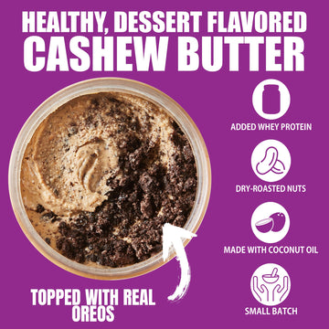 Fit Butters Rory'S Cookie Monster Madness (Cookies & Cream Cashew Butter) Spread, Added Protein And Coconut Oil, Low Carb, Low S
