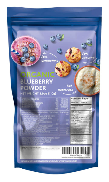 Nordic Organic Wild Blueberry Powder- Freeze Dried Blueberry Powder Perfect For Smoothie, Breakfast, Yogurt And More- No Added S