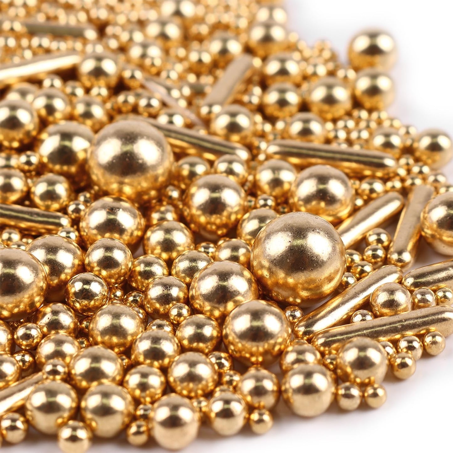 Gold Sprinkles For Cake Decorating, Gold Pearl Sugar Cupcake, Cookies, Ice Cream Toppings, 3.5 Ounces Cake Decorationss Baking,