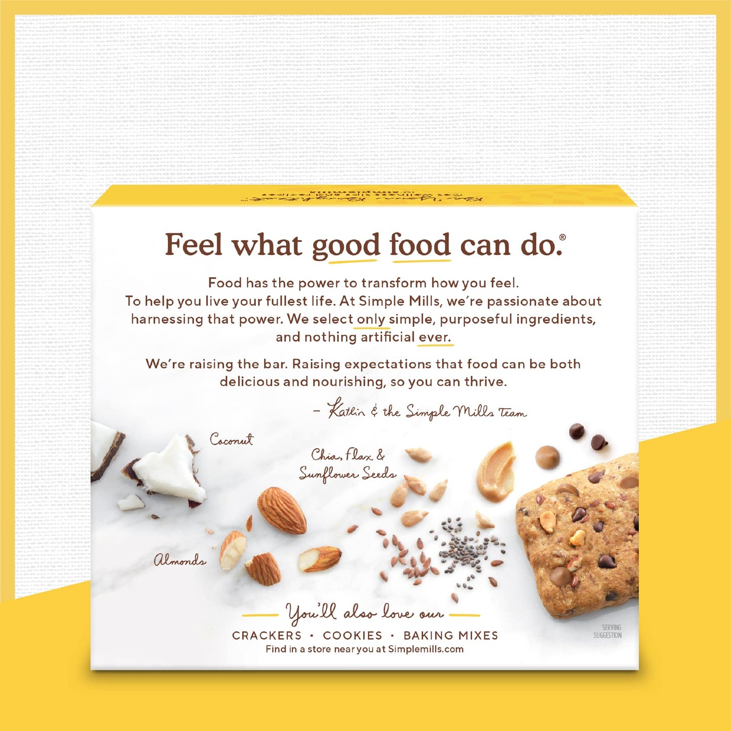 Simple Mills Almond Flour Snack Bars, Peanut Butter Chocolate Chip - Gluten Free, Made With Organic Coconut Oil, Breakfast Bars,