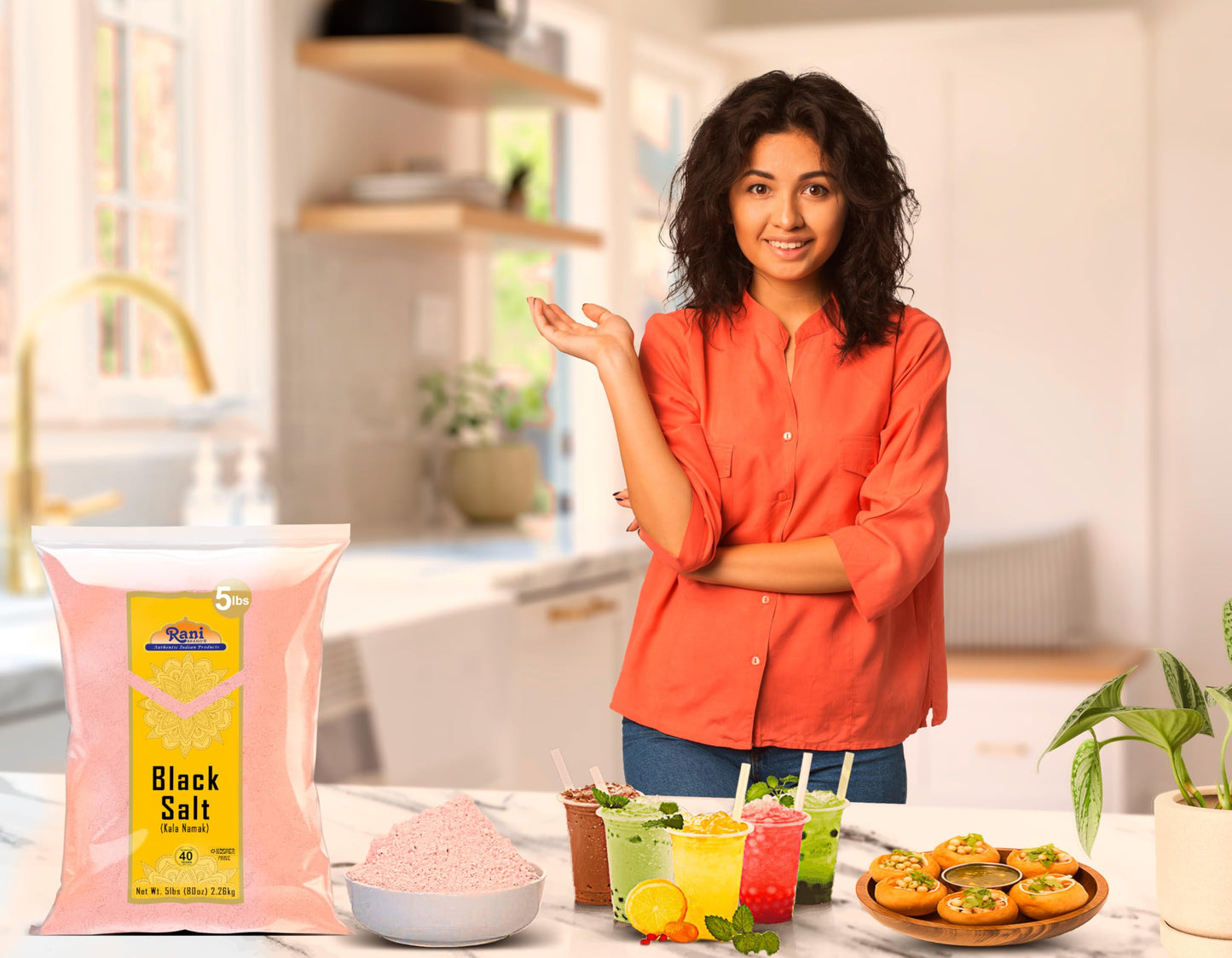 Rani Black Salt Powder (Kala Namak) Mineral 80oz (5lbs) 2.27kg Bulk ~ Unrefined, Pure and Natural | Vegan | Gluten Friendly | NO