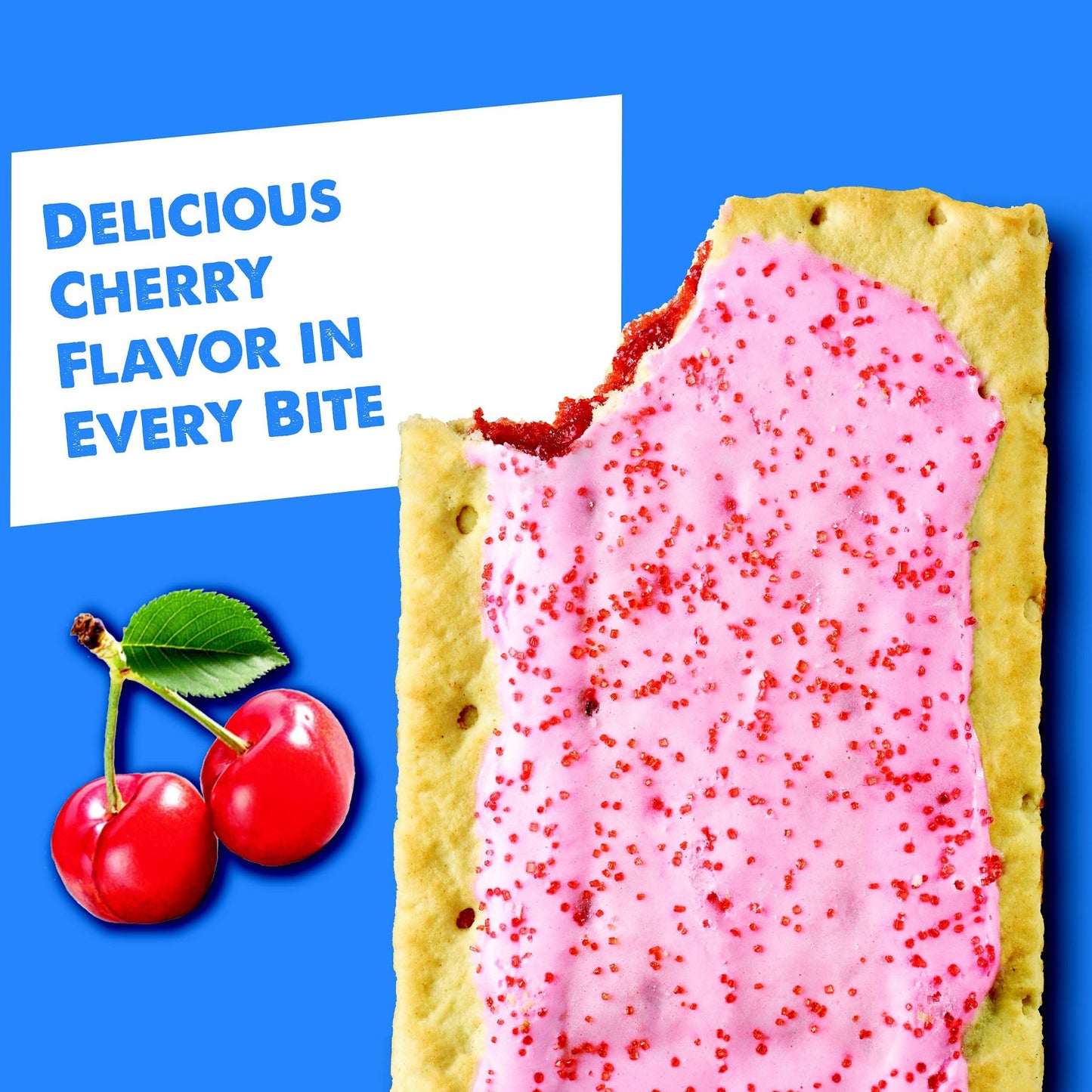 Pop-Tarts Toaster Pastries, Breakfast Food and Kids Snacks, Frosted Cherry, 10.15lb Case (96 Count)