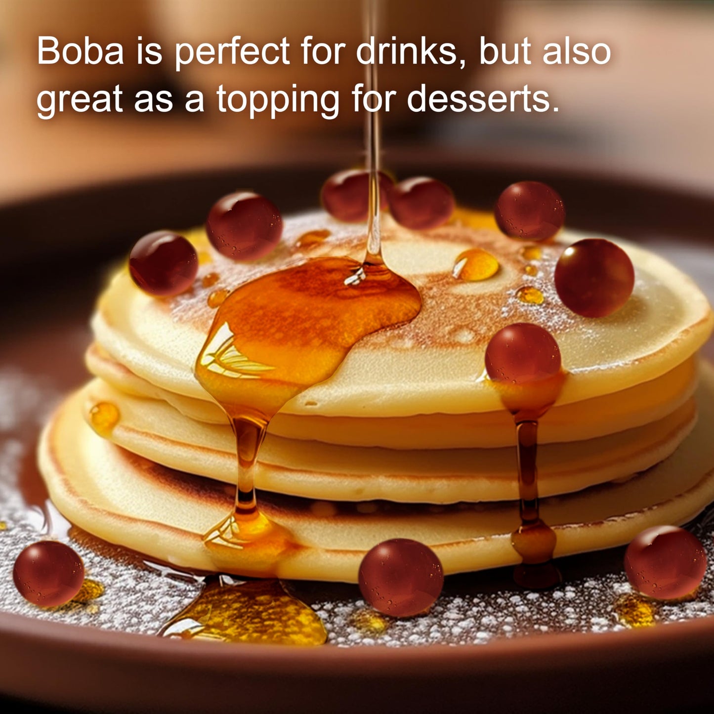 J WAY BOBA Authentic Instant Tapioca Boba Pearls, Brown Sugar Flavor, 4 Servings, Ready in 20 Seconds