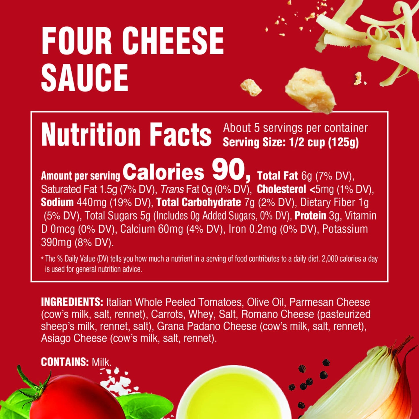 Raos Homemade Four Cheese Pasta Sauce, Tomato Sauce, Keto Friendly, 24 oz, All Purpose, Premium Quality Tomatoes from Italy