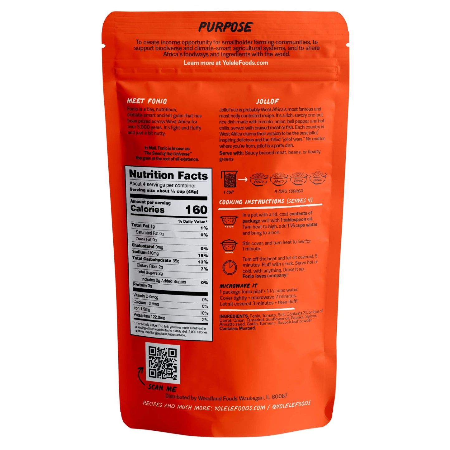 Yol l Fonio Grain Pilaf Mix African Supergrain Ancient Grains Organic Gluten-Free Non GMO Vegan Protein Super Food Paleo-Frie