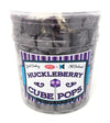 Espeez Hard Candy Cube Lollipops - Individually Wrapped Huckleberry Flavor - 100 Count Pack