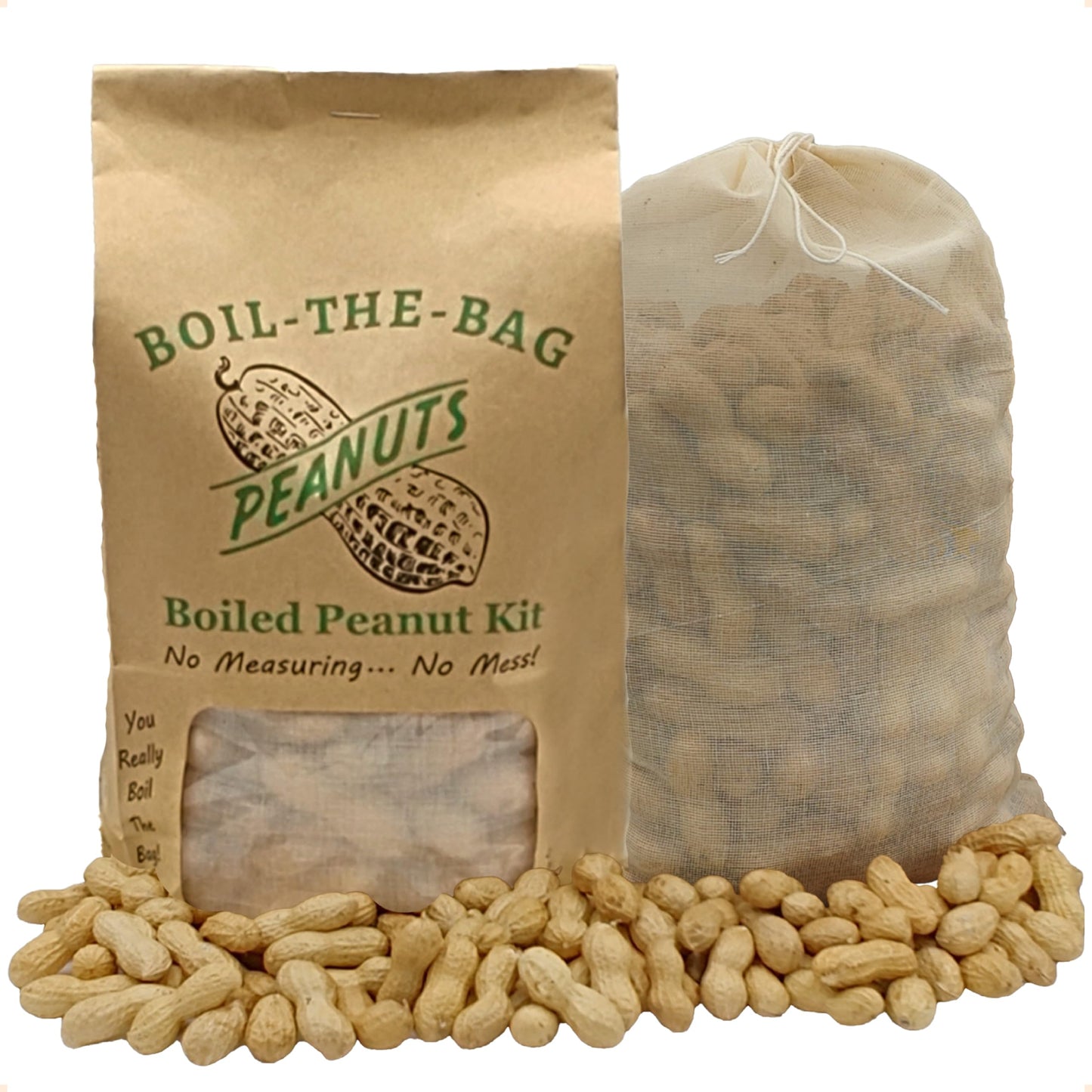 Boiled Peanuts Kit | Contains Premium In Shell Peanuts, Salt, and a Unique Seasoning Blend in a Muslin Cooking Bag | 2 Kits of G