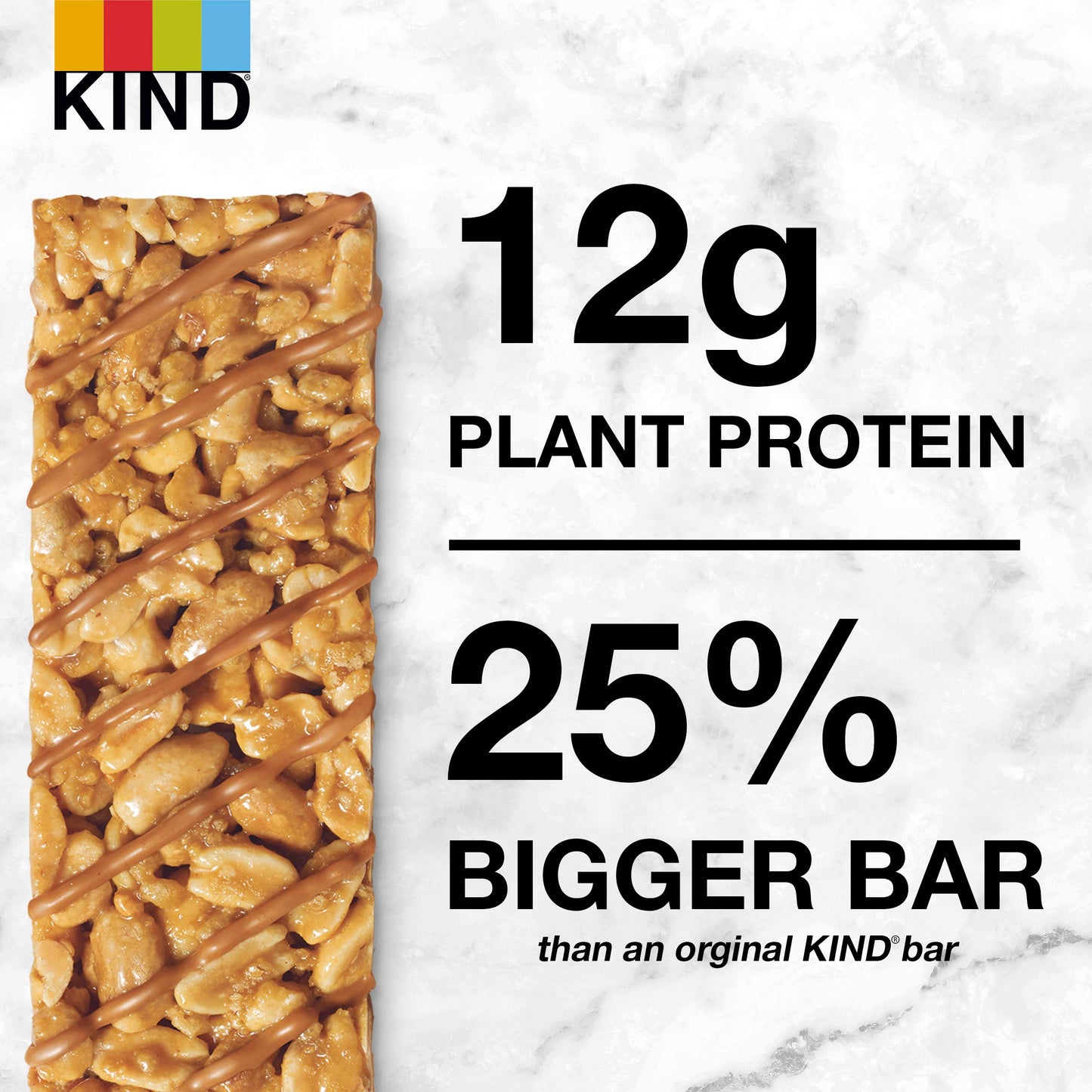 KIND Protein Snack Bar, Crunchy Peanut Butter, 12g Plant Protein, Gluten Free, 1.76 oz, 30 Count
