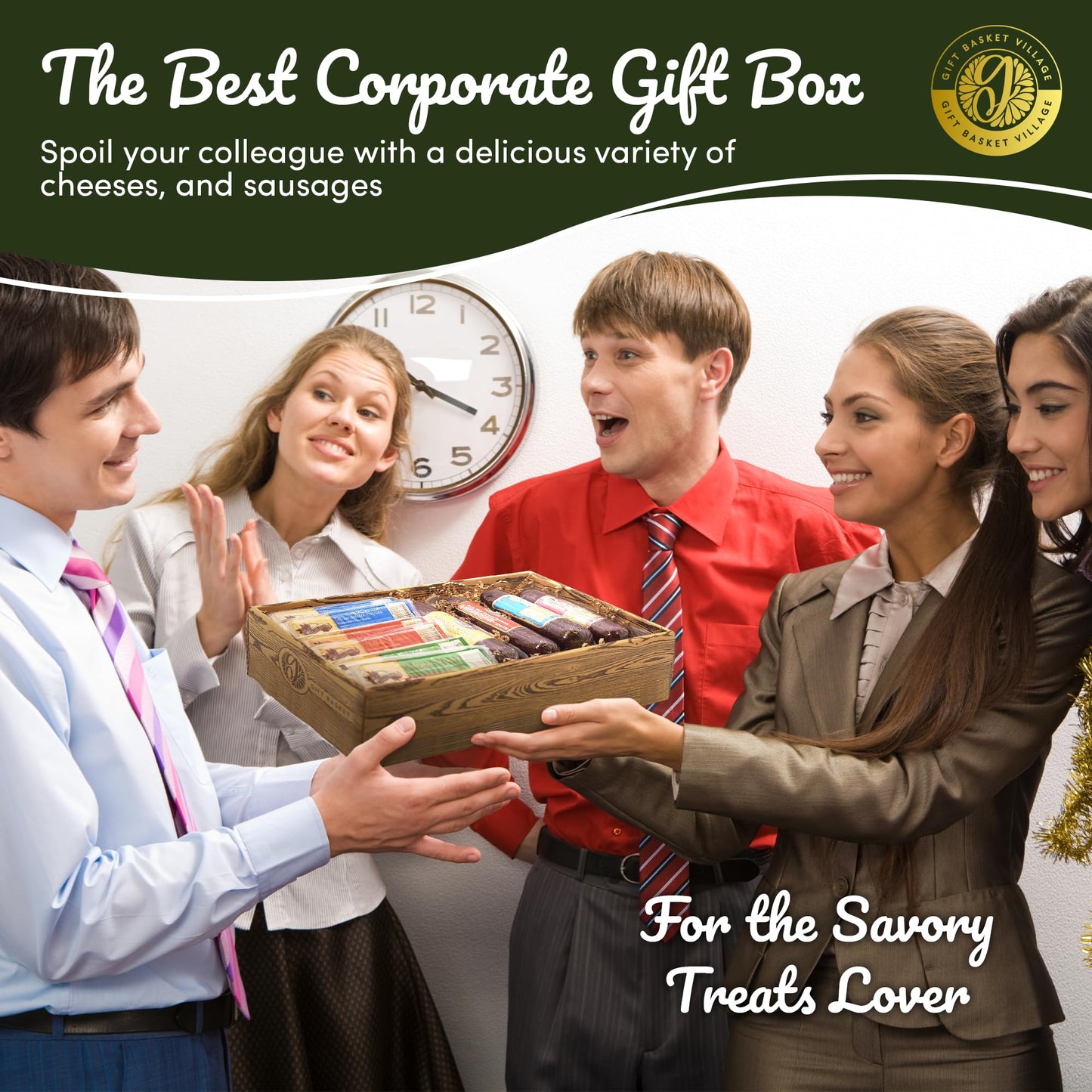 Gift Basket Village Cheese And Sausage Gift for Retirement - Gourmet Gift Baskets for Adults, Summer Sausage, Swiss Cheese, Sala