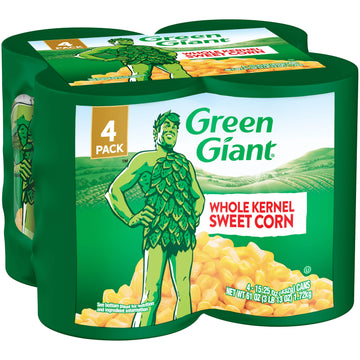 Green Giant Whole Kernel Sweet Corn, 4 Pack of 15.25 Ounce Cans