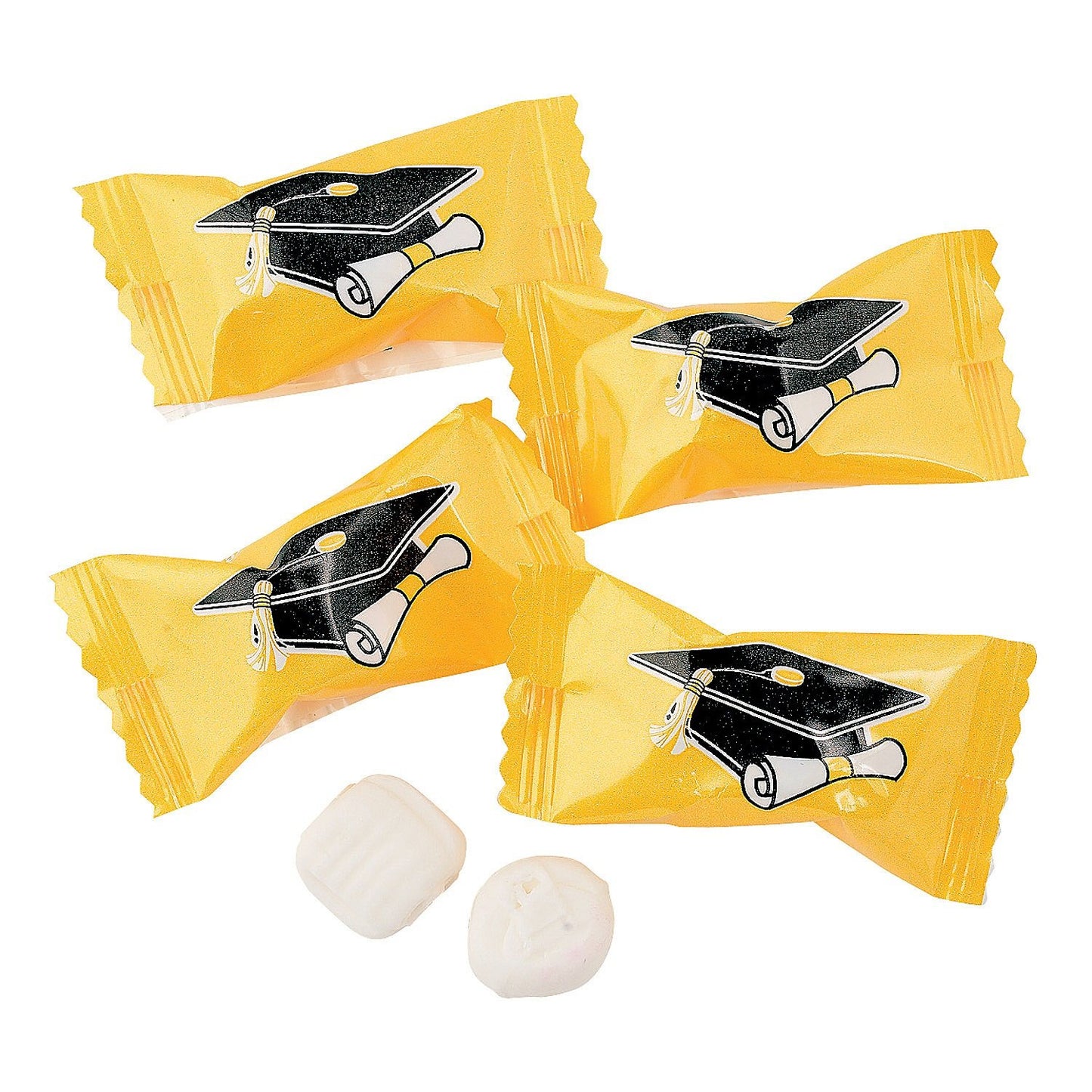 Graduation Buttermints (Yellow) 108 Pieces - Individually Wrapped
