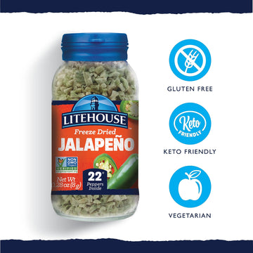 LITEHOUSE Freeze Dried Jalapeno Peppers, Non-GMO, Gluten-Free, 0.39 Ounce, 2-Pack