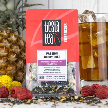 Tiesta Tea - Passion Berry Jolt | Loose Leaf | Raspberry Passion Fruit Black Tea | Premium Caffeinated Black Blend | Make Hot Or Iced & Brews Up To 25 Cups | 1.5 Ounce Resealable Pouch