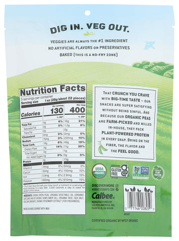 Calbee Organic Sea Salt Harvest Snaps, 3 Oz