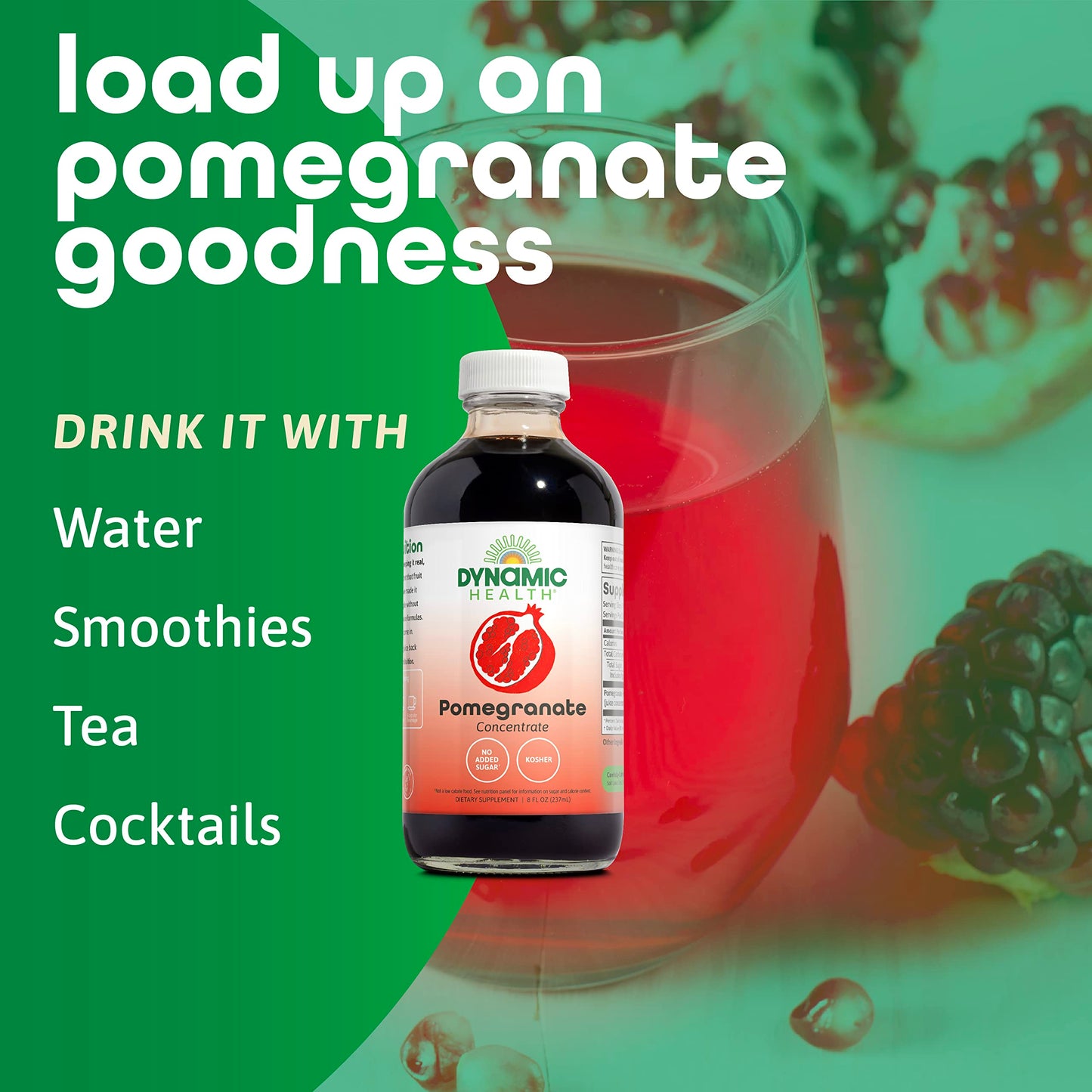 Dynamic Health Pomegranate Juice Concentrate | No Additives Or Preservatives | Antioxidant | 8Oz