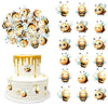60 PCS Edible Bumble Bee Cupcake Toppers Waper Paper Honey Bee Party Cake Decorations Edible Oh Babee Cupcake Picks for Bee Them