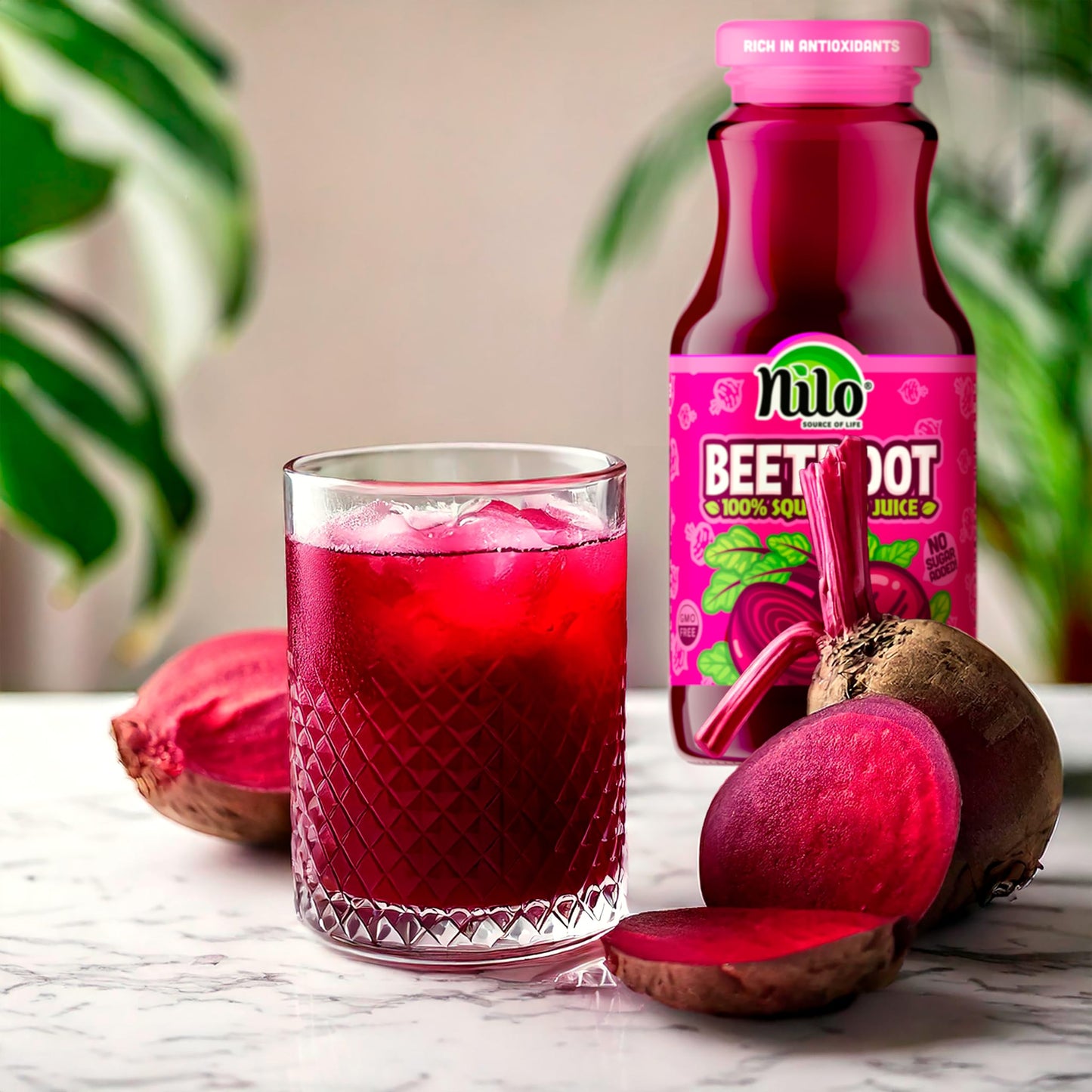 Nilo Beetroot Juice | 100% Squeezed Beetroot Remolacha | No Sugar Added | Non Gmo | Not From Concentrate | 8.45 Oz (Pack Of 12)
