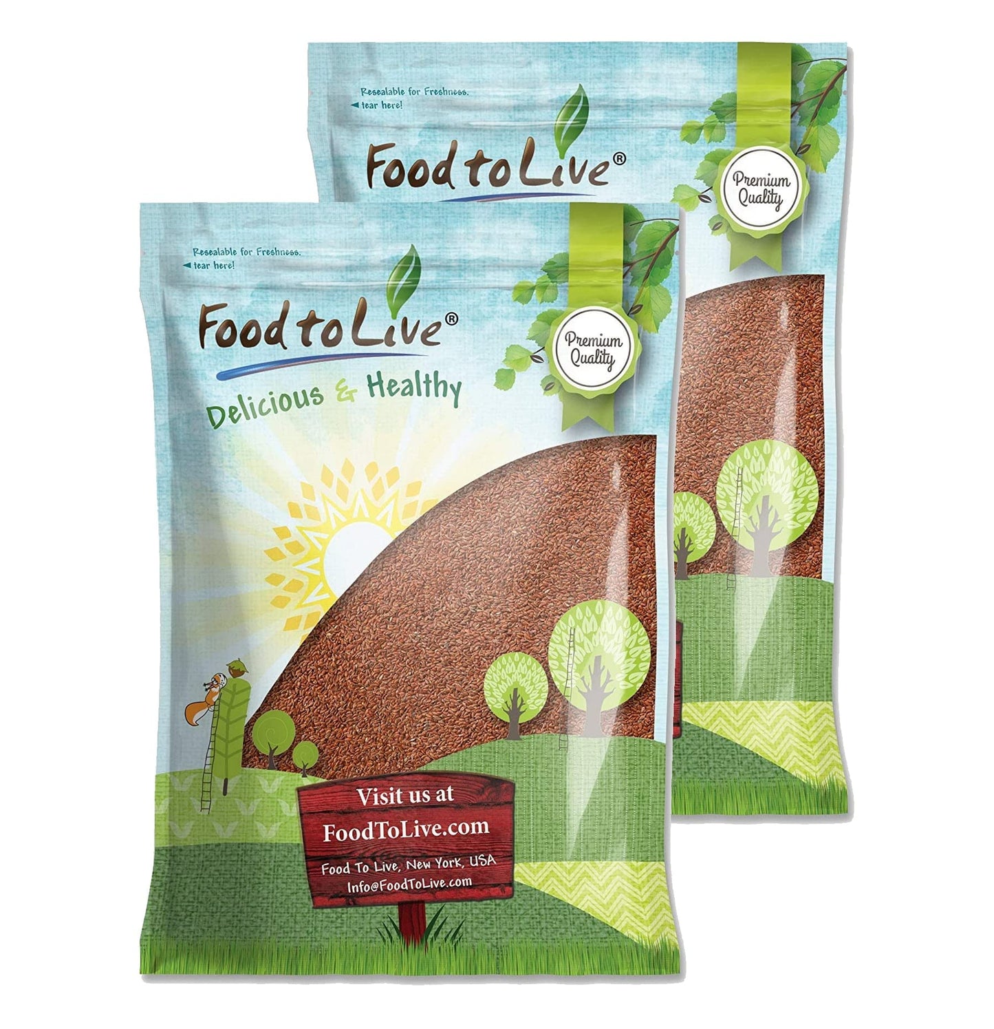 Food to Live Brown Flax Seeds, 16 Pounds - Raw Whole Flaxseed, Kosher, Vegan, Bulk. High Dietary Fiber Food. Rich in Omega-3 Fat