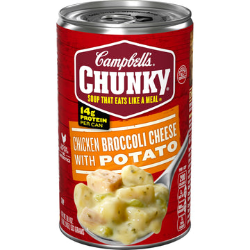 Campbell'S Chunky Soup, Chicken Broccoli Cheese Soup, 18.8 Oz Can