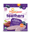 Happy Baby Gentle Teethers Organic Teething Wafers Blueberry Purple Carrot, 0.14 Ounce Packets (Box of 12) Soothing Rice Cookies