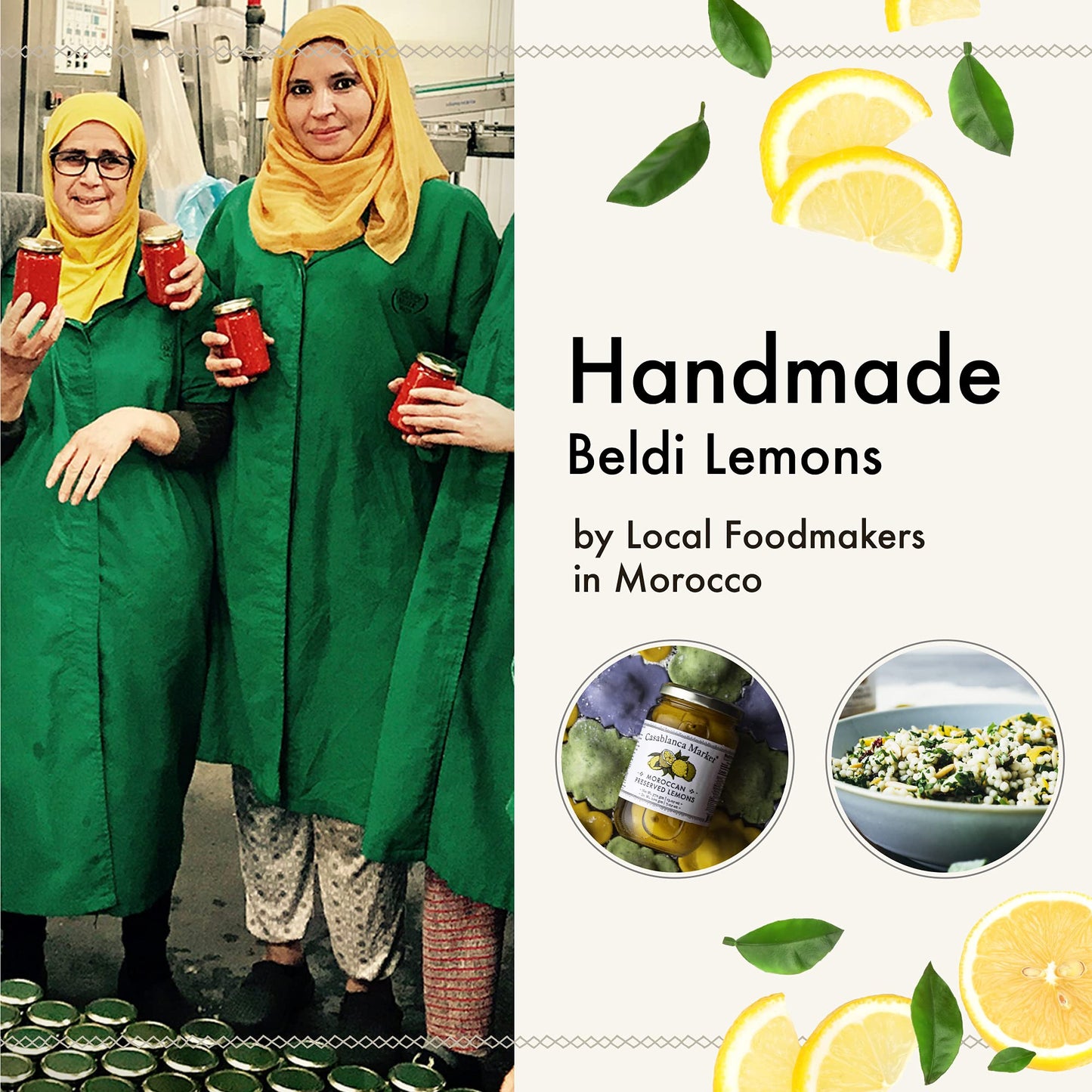 Casablanca Market Moroccan Preserved Lemons - Authentic Moroccan Preserved Lemons In Jar - Whole Non-Gmo Preserved Lemon - Prese