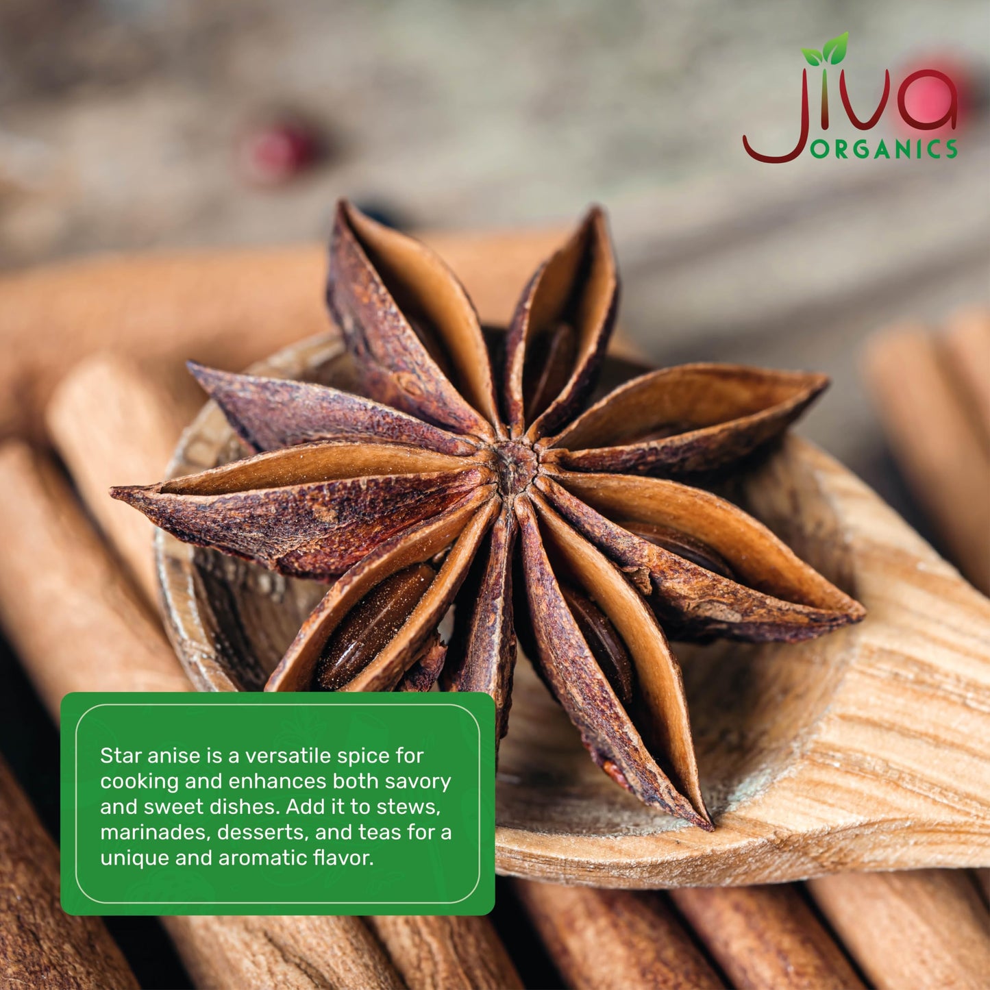 Jiva Organics Whole Star Anise 7 Oz Jumbo Bag - Non-Gmo, Non Irradiated, Pure Spice From India, Staranise