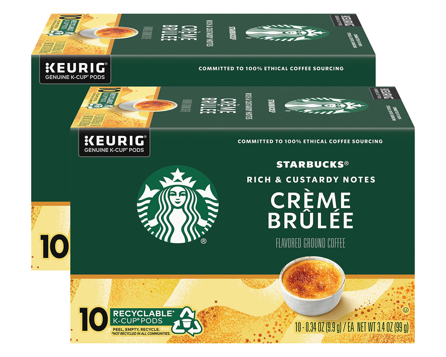 Starbucks Crme Brul?E Flavored Blonde Roast Single Cup Coffee For Keurig Beverage Makers 10 Count - Pack Of 2