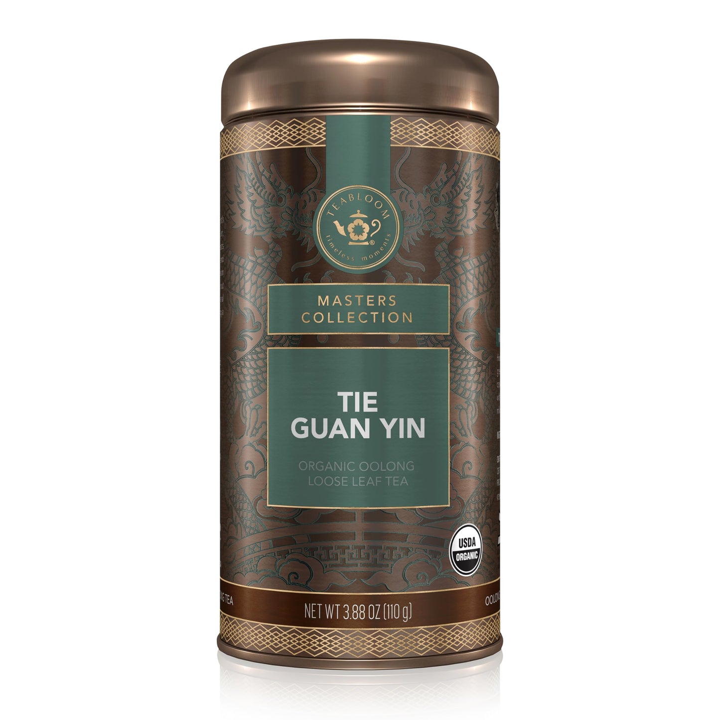 Teabloom Organic Tie Guan Yin Oolong Loose Leaf Tea, Rolled Leaves From High-Elevation Mountains, Usda Organic, Toasted Walnut A