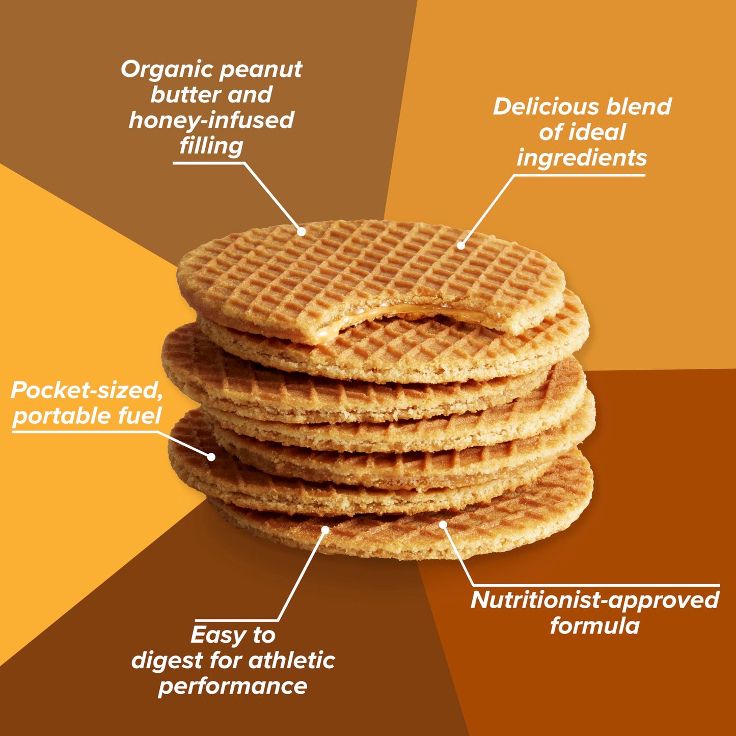 Honey Stinger Organic Peanut Butter Waffle, Energy Stroopwafel for Exercise, Endurance and Performance, Sports Nutrition for Hom