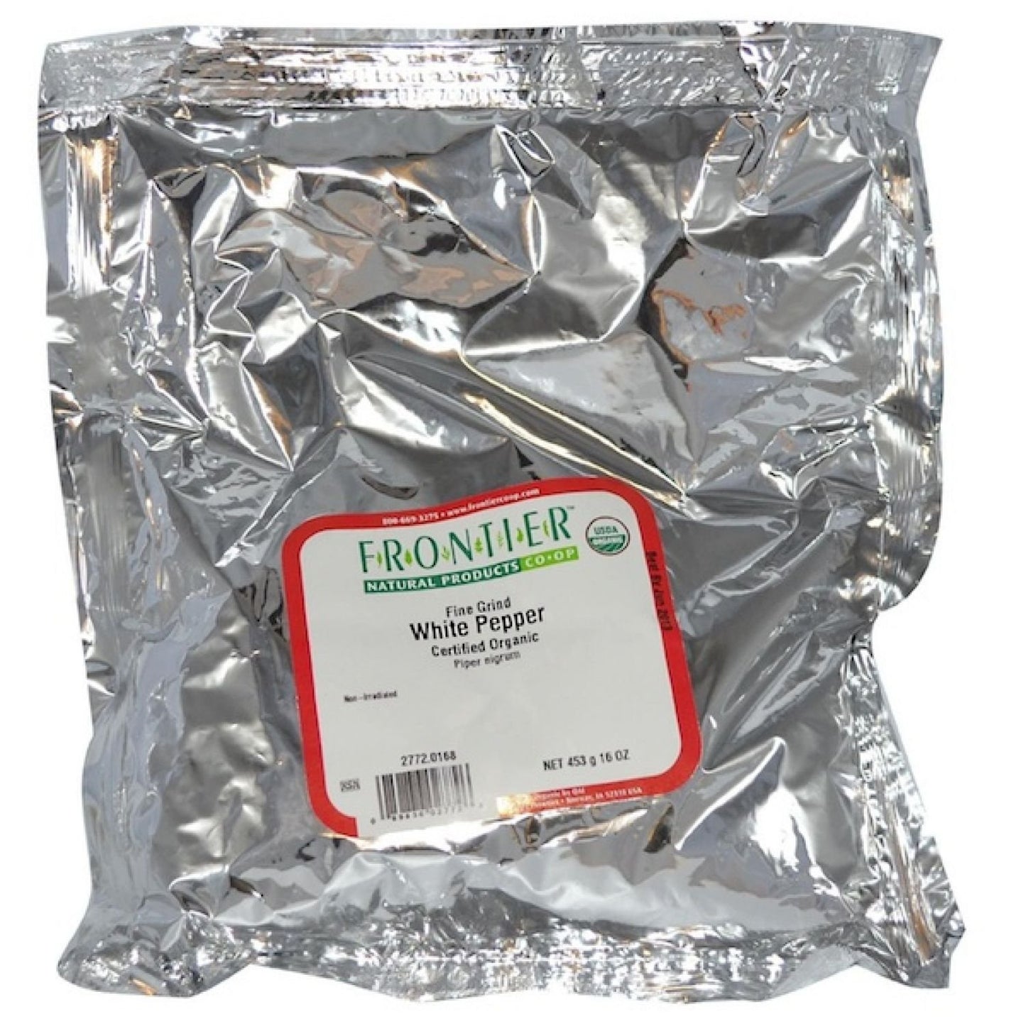 Frontier Co-op Pepper, White Fine Grind, Certified Organic, Kosher | 1 lb. Bulk Bag | Piper nigrum L.