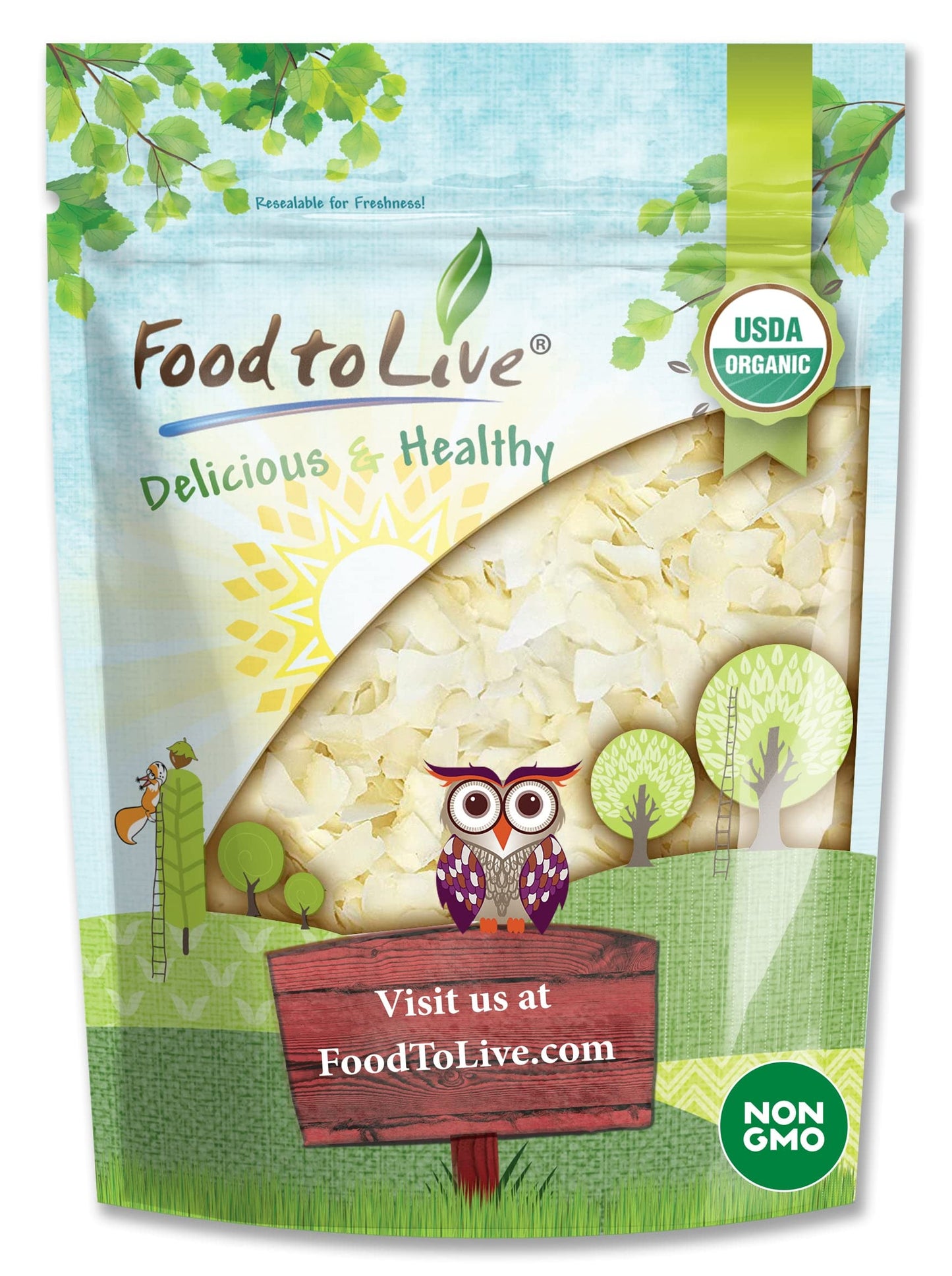 Food To Live Organic Coconut Chips, 6 Ounces - Non-Gmo, Kosher, Raw, Desiccated, Unsweetened, Unsulfured, Dried Flakes, Vegan, Keto, Bulk, Great For Baking