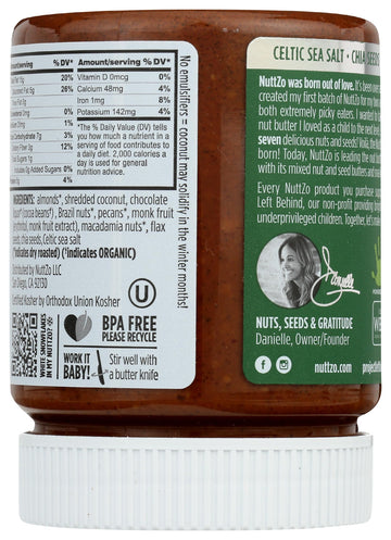 NuttZo Coconut Almond Dark Chocolate Keto Mixed Nut and Seed Butter | 7 Nuts & Seeds Blend, Keto-Friendly, Gluten-Free, Vegan, K