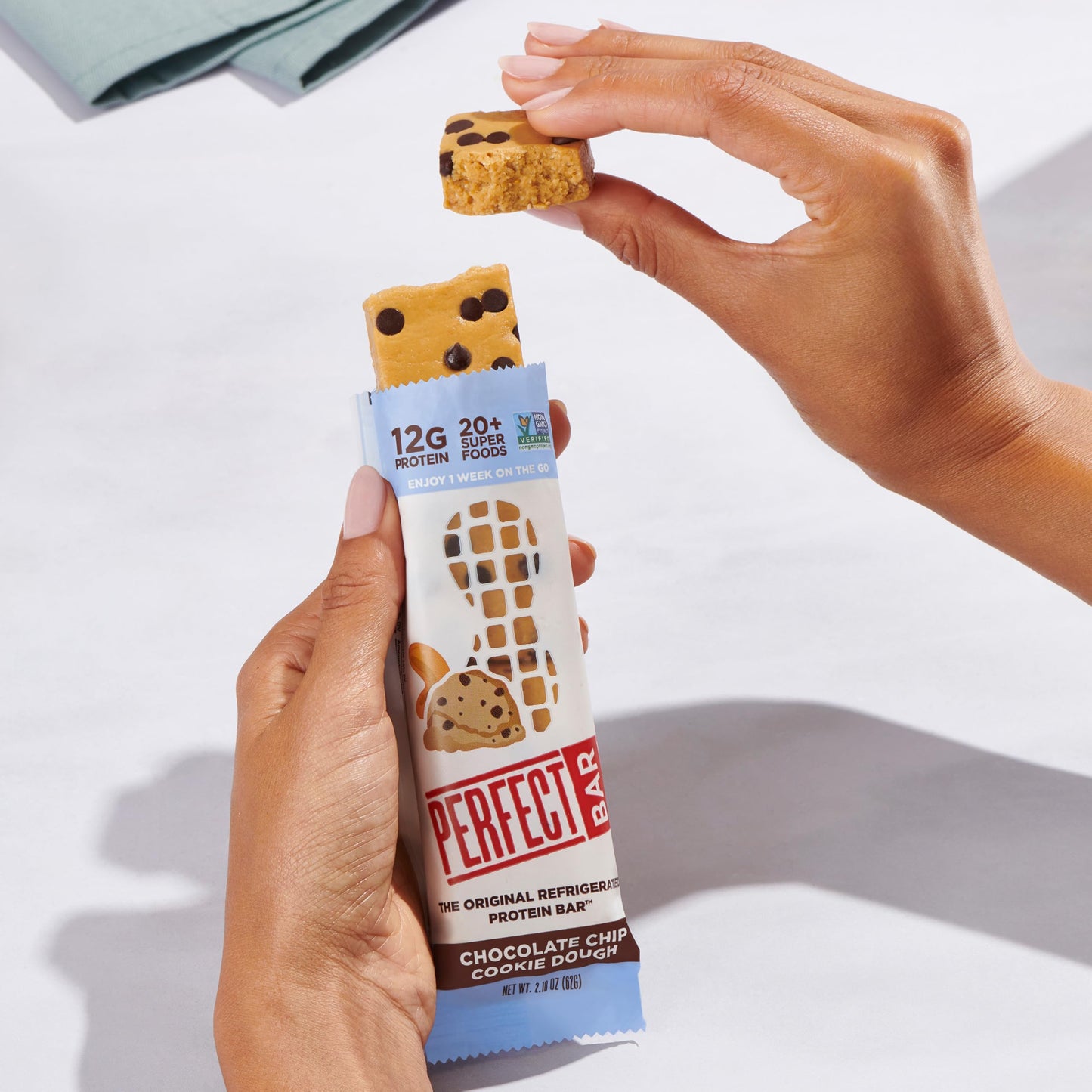 Perfect Bar Chocolate Chip Cookie Dough Protein Bar, Gluten Free, Soy Free, Non-GMO, 2.2 oz, 24 Count
