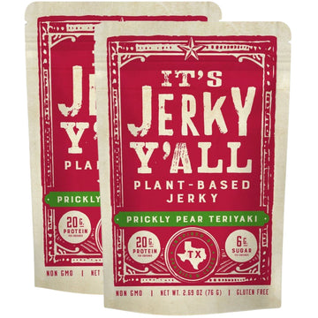 It'S Jerky Y'All Vegan Jerky Teriyaki - Beyond Tender And Tasty Meatless Vegan Snacks - High Protein, Low Carb, Non-Gmo, Gluten-