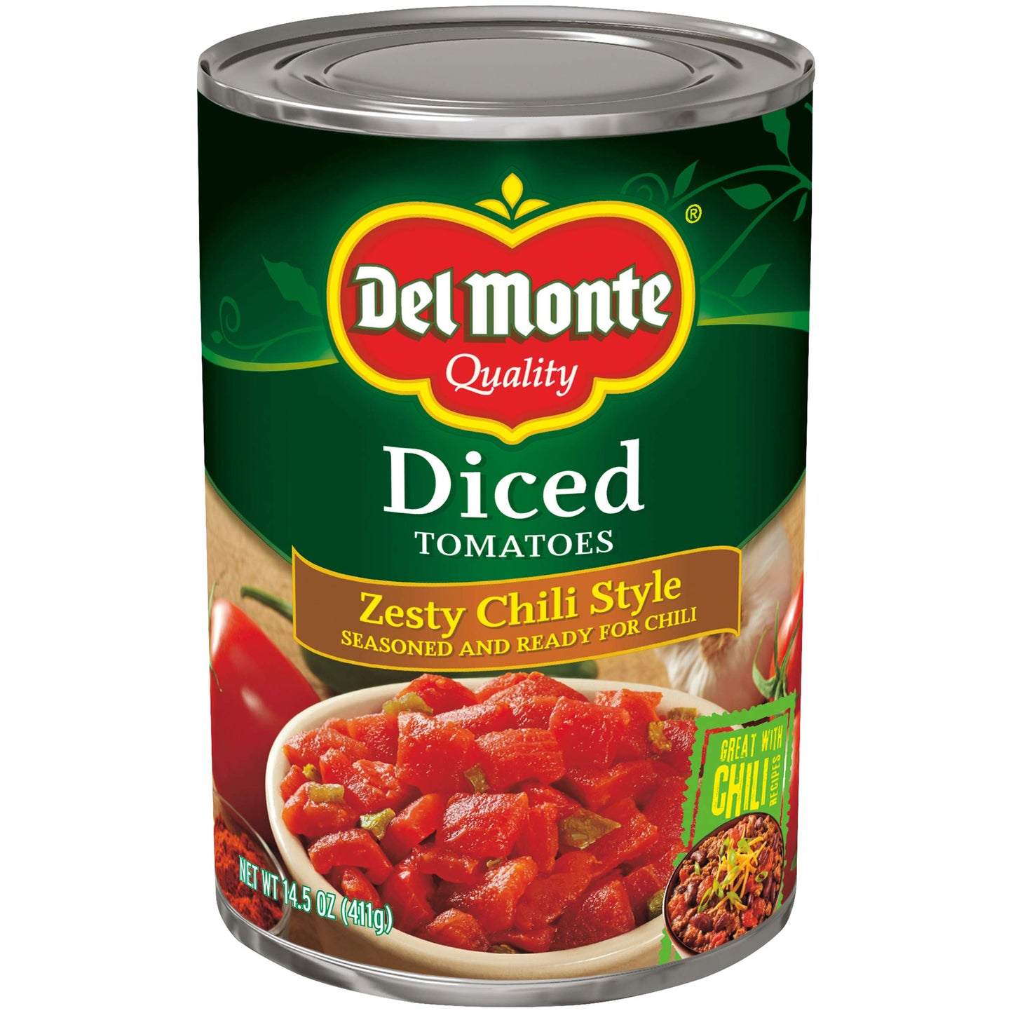 Del Monte Diced Tomatoes Zesty Chili Style, 14.5-Ounce (Pack Of 12)