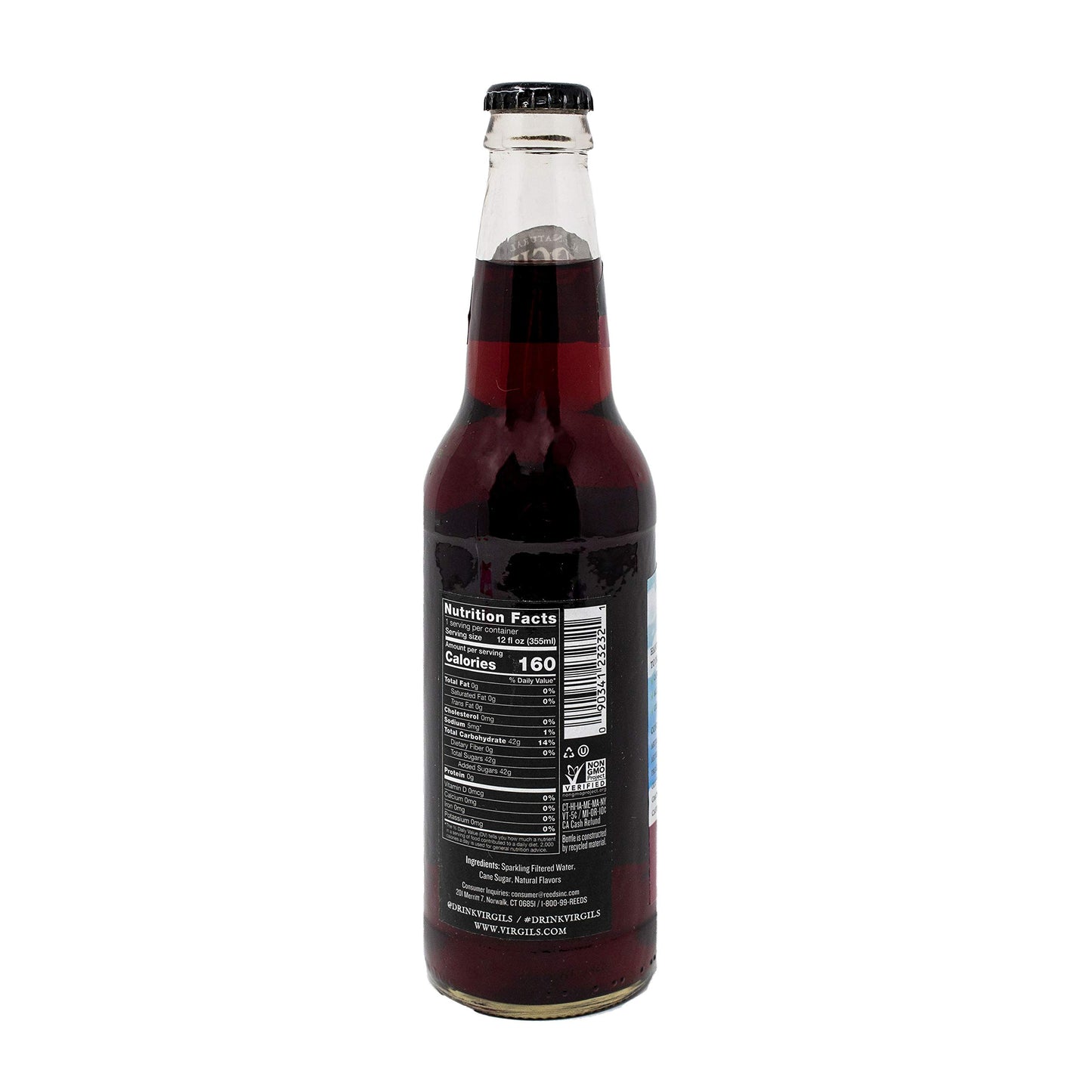 Virgils Black Cherry Cream Soda, 12 Ounce (24 Glass Bottles)